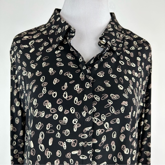 M.M. LAFLEUR Silk Button Down Collared Long Sleeve Blouse Top Size XL - Picture 2 of 13